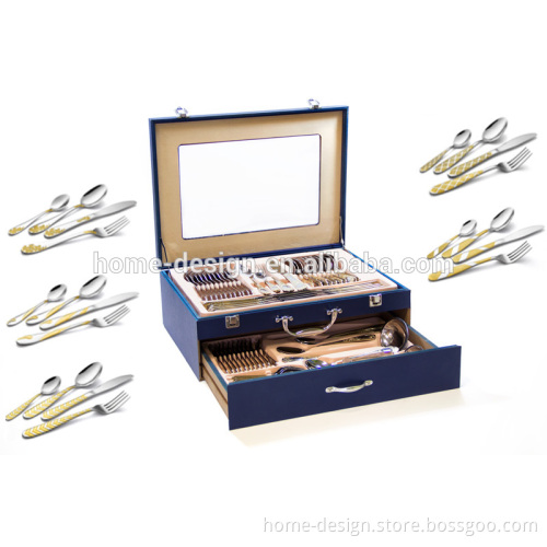 18-10 hoffburg 86pcs 72pcs 84pcs cutlery set with wooden case